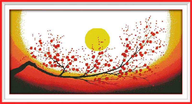 

Набор для вышивки крестиком сливы 14ct 11ct, ткань с принтом, вышивка на холсте, ручная работа, рукоделие