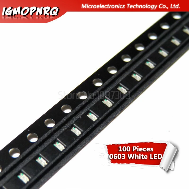 Светодиодный диодный светильник 100 шт. белый 0603 SMD|Электротовары| |