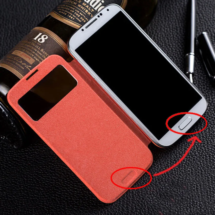 Кожаный чехол с откидной крышкой для телефона Samsung Galaxy S4 S 4 SIV 9500 GalaxyS4 GT I9500 I9505