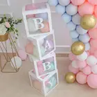 Прозрачная упаковочная коробка с именем алфавита, свадебный воздушный шар для мальчиков и девочек, украшение для первого дня рождения, латексный шар для детей, подарок