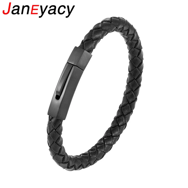 

New European Fashion Retro Stainless Steel Bracelet Men Leather Bracelet Simple Buckle Ladies Bracelet Christmas Gift Pulseira