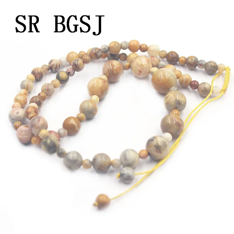 Free Shipping 4-12mm Crazy Lace Agat Onyx Graduated Natural Gems Genuine Stone Beads Adjustable Chokers Necklace 18&quot | Украшения и