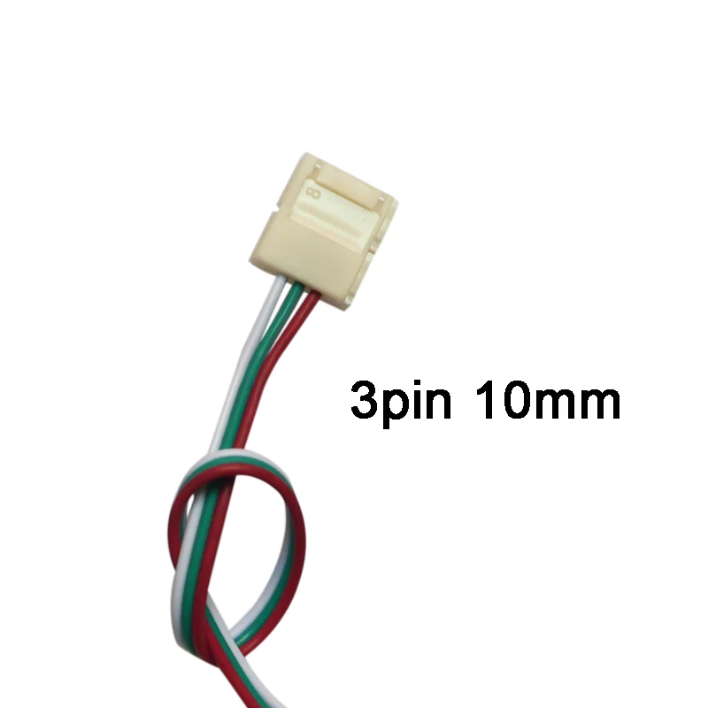 3pin 10mm 5-100 шт. провод разъема светодиода 2pin 3pin 4pin 5pin 6pin соединительный кабель с разъемом кабеля для WS2811 WS2812B 5050 RGB/RGBW светодиодный полосы светильник - Цвет: 3pin 10mm