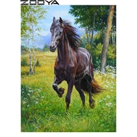 zooya 5d diy diamond painting mosaic diamond embroidery animal horse grass needlework rhinestone pasted cross stitch gifts r1116