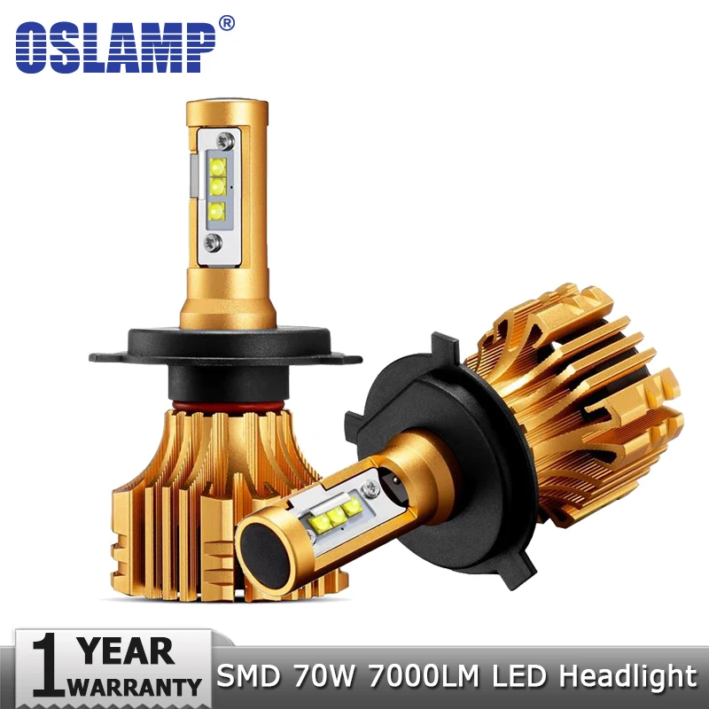 Oslamp H4 H7 H11 H1 H13 9005 9006 светодиодные фары лампы для передних фар Hi lo луч 70 Вт 7000LM 6500 K 12 v