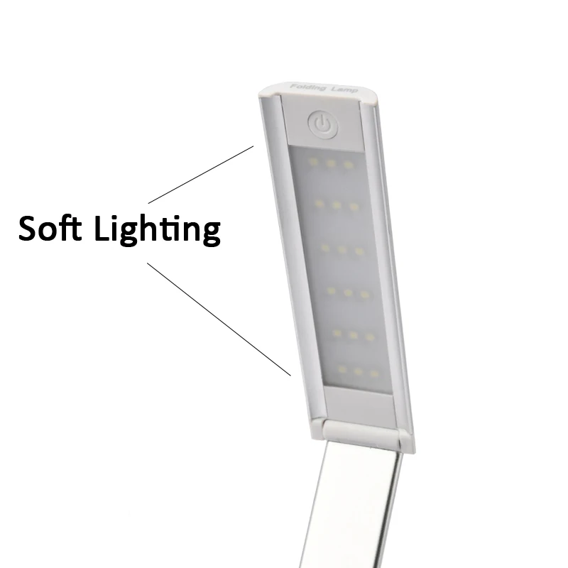 Складная светодиодный настольная лампа USB Перезаряжаемые Портативный LED Настольная лампа для защиты глаз Алюминий сплава светильник для изучения работы Отдых на природе