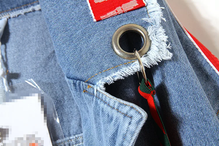 Унисекс Винтажный дизайн дырочки куртка для женщин High Street потертые джинсовые пальто размера плюс свободные нерегулярные кардиган манто