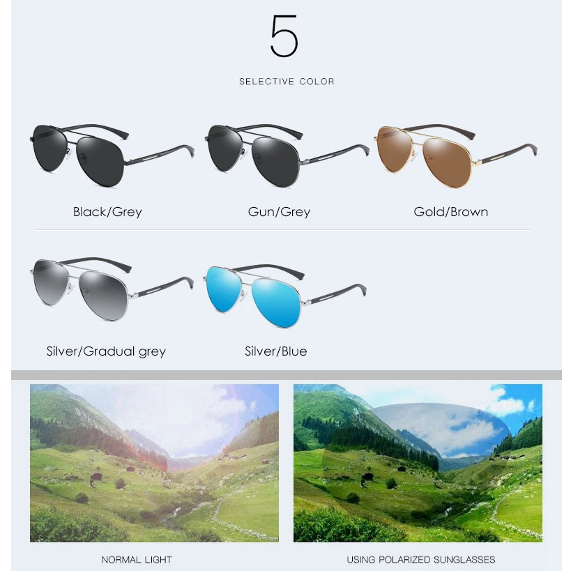 YASANDO Sunglasses Men Pilot Polarized Coating Lens Glasses Male Mirror UV400 Classic Eyewear Oculos de sol GS6103 | Аксессуары для