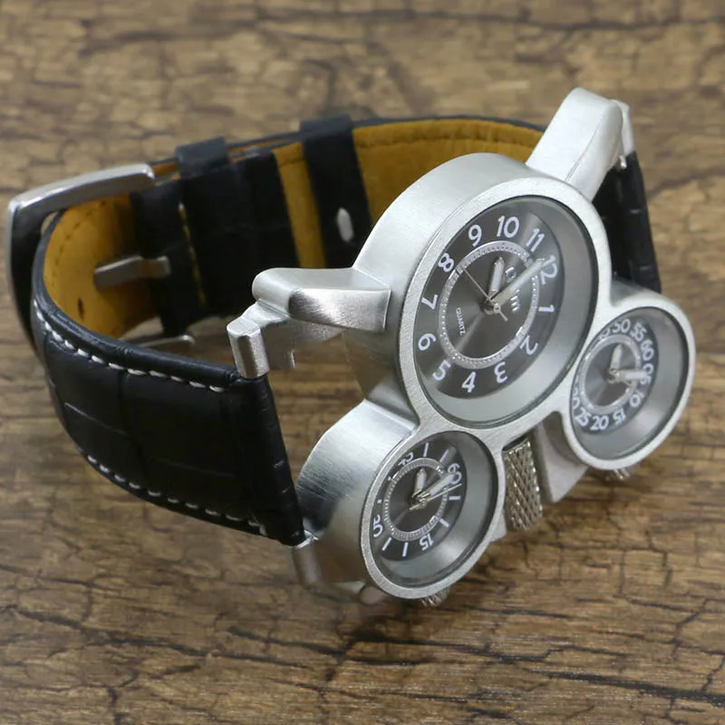 Роскошные мужские часы от топ бренда s военные с 3 временными зонами