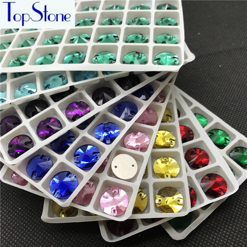 Topstone 14mm 3200 Rivoli Crystal Colors Glass Sew On Rhinestones Sewing Crystals Stones for dress Clothes Crafts Arts | Дом и сад