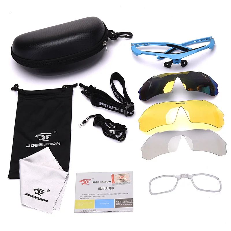 Kongsam Photochromic Cycling Bicycle Bike Glasses Outdoor Sports MTB Sunglasses Goggles Eyewear With Myopia Frame | Спорт и