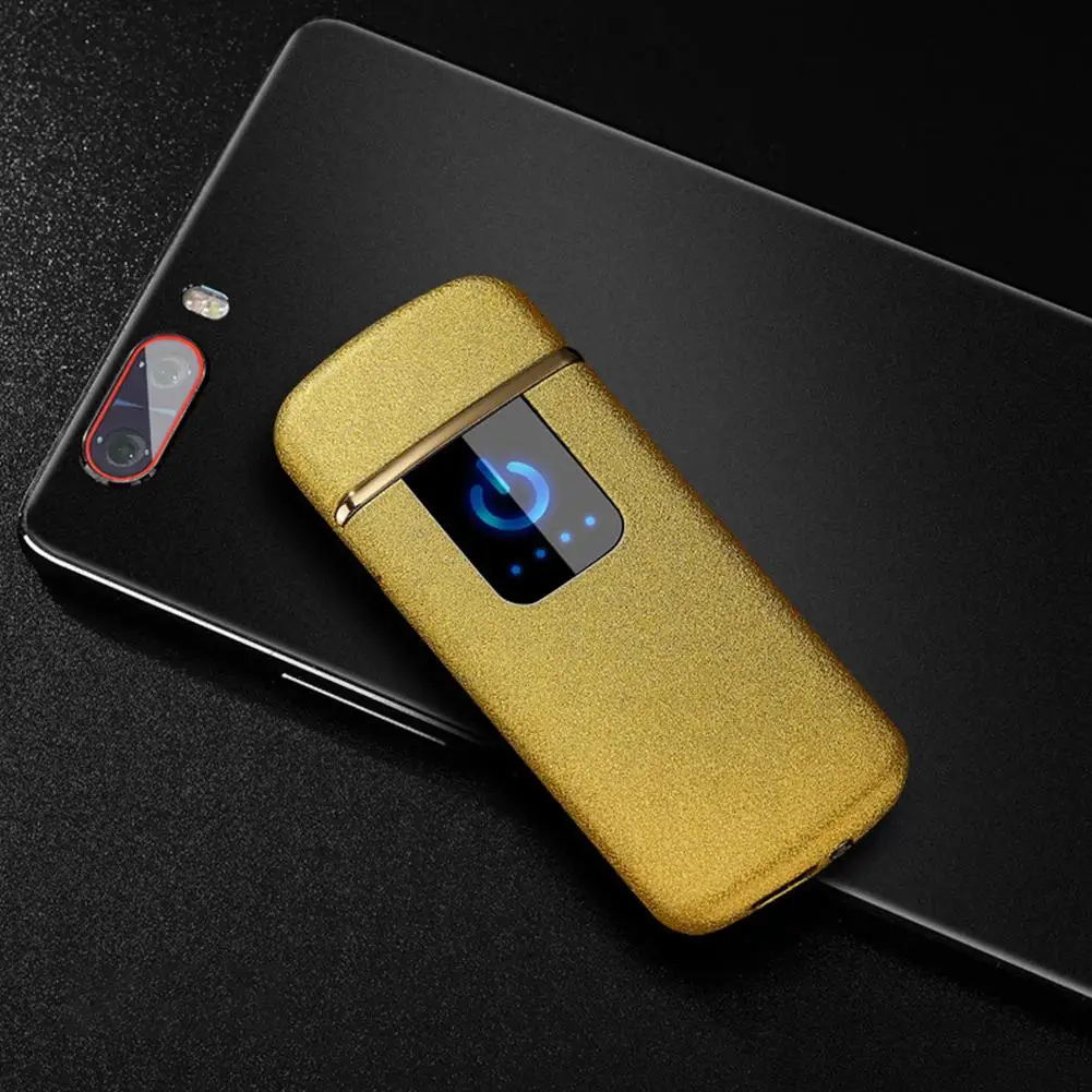 No power display Новая USB зарядка Зажигалка Тонкий сенсорный экран электронные зажигалки маленькая электрическая зажигалка для сигарет перезаряжаемый подарок для мужчин - Цвет: No power display