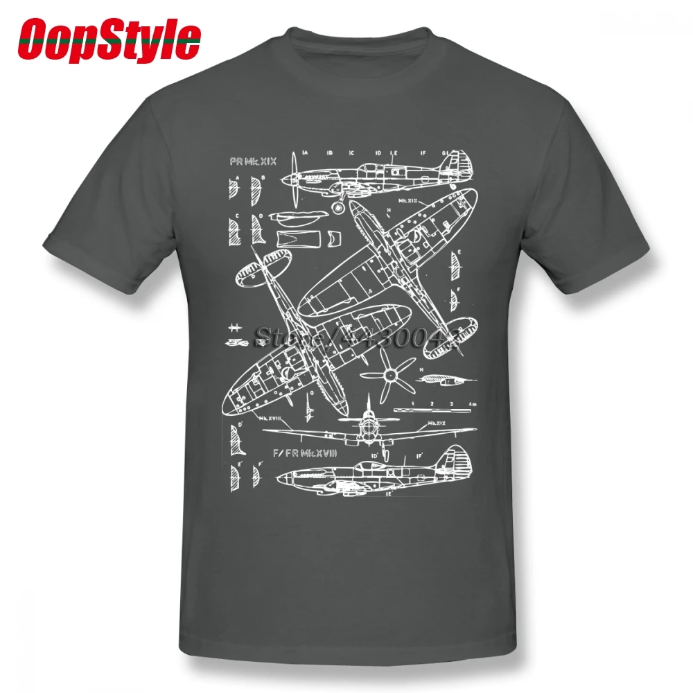 Spitfire Blueprints самолет летчик Веселая футболка для мужчин плюс размер хлопок команда