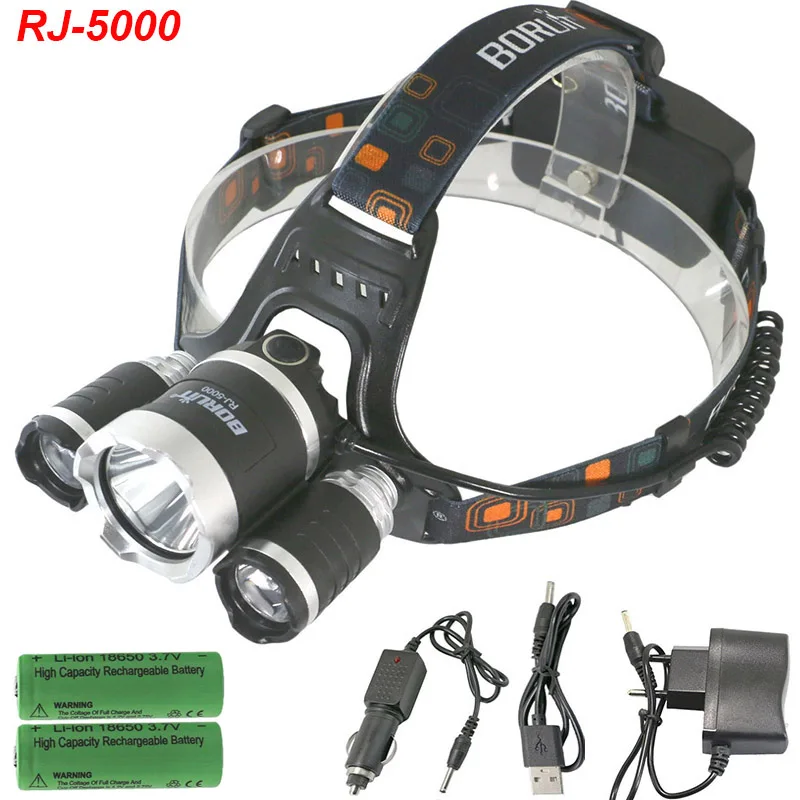 2 X18650set Boruit RJ5000 светодиодный головной свет лампы U2 L2 18650 фар Перезаряжаемые Водонепроницаемый рыболовные огни на открытом воздухе, для кемпинга, охоты - Испускаемый цвет: 2 X18650set