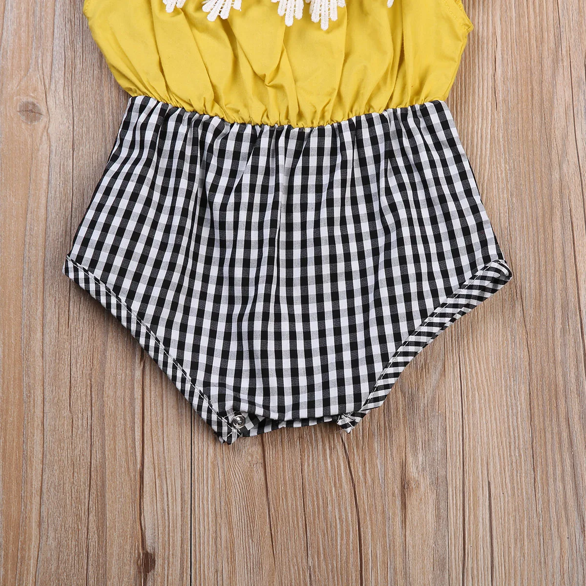 Лето 2017 г. детский клетчатый комбинезон для маленьких девочек кружевной