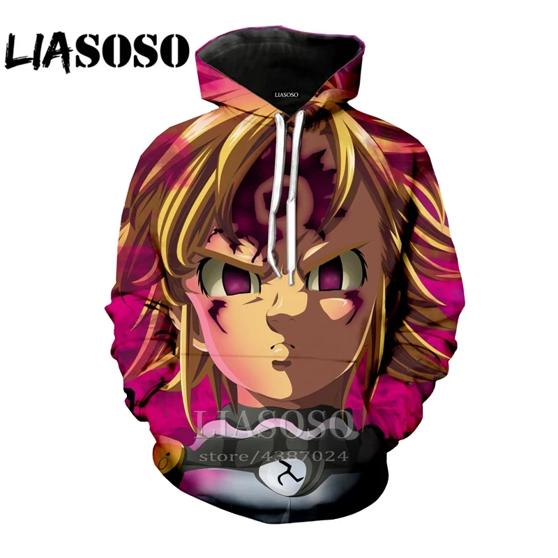 LIASOSO/женское аниме The Seven Deadly Sins Nanatsu no Taizai homme 3d принт веселое Harajuku мужская