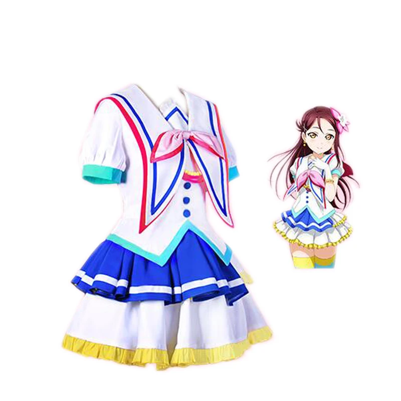 ROLECOS японское аниме Love Live Sunshine карнавальный костюм для девочек Матросская форма