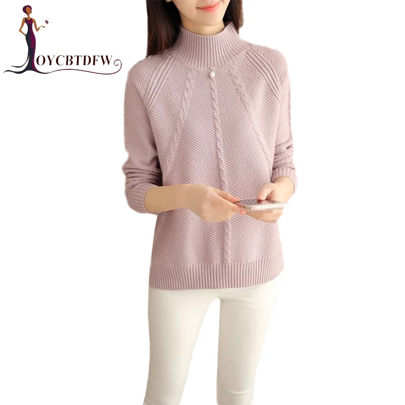 Зимний женский свитер модный однотонный короткий пуловер большого размера