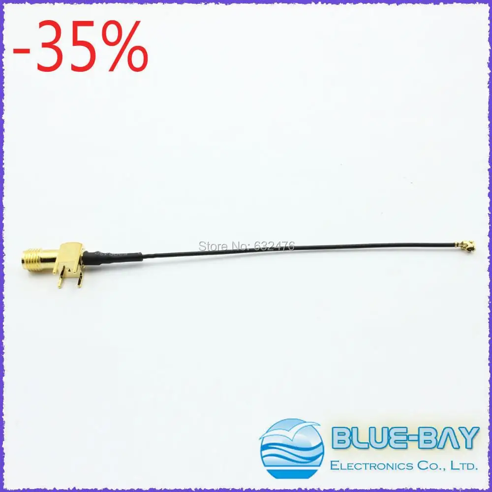 5 шт./партия Удлинительный кабель SMA женский правый угол печатного монтажа на Ufl IPX