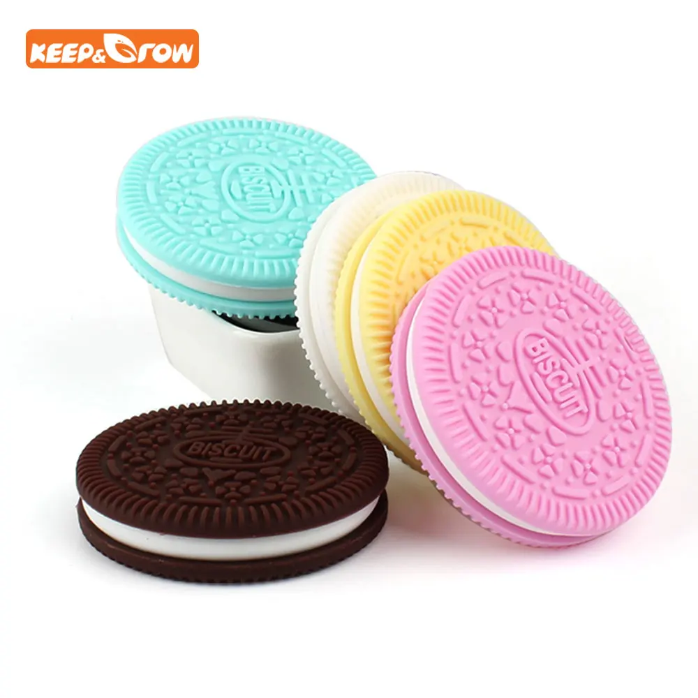 

Keep&grow BPA Free Silicone Baby Teether Biscuit Nursing Accessories Dental Training Cookies Silicone Teether Baby Bites Toys
