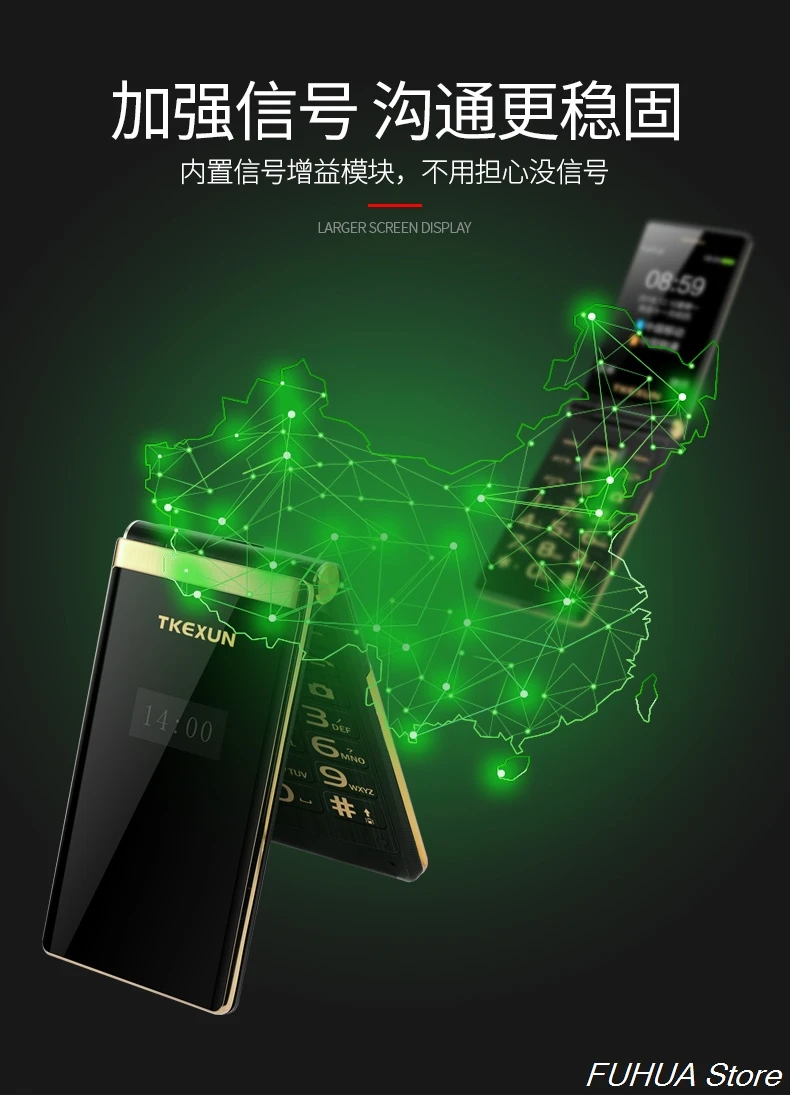 TKEXUN M2 PLUS 3g WCDMA флип-телефон 3,0 ''большой ключ шрифт сенсорный экран мобильный телефон один ключ циферблат старый человек Celulares PK G10 FM