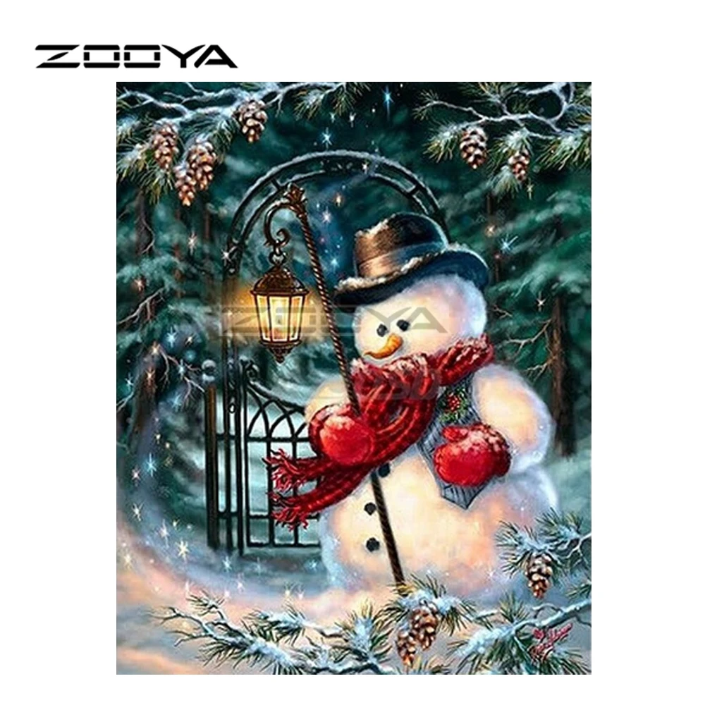 

ZOOYA 5D DIY Diamond Painting Mosaic Arts Diamond Embroidery Christmas Snowman Needlework Rhinestone Pasted Cross Stitch R3000
