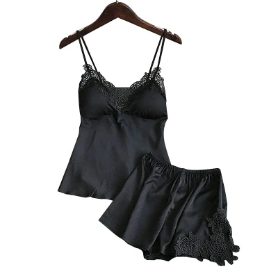 Новинка 2018 Женский Сексуальный Атласный пижамный комплект одежда для сна с