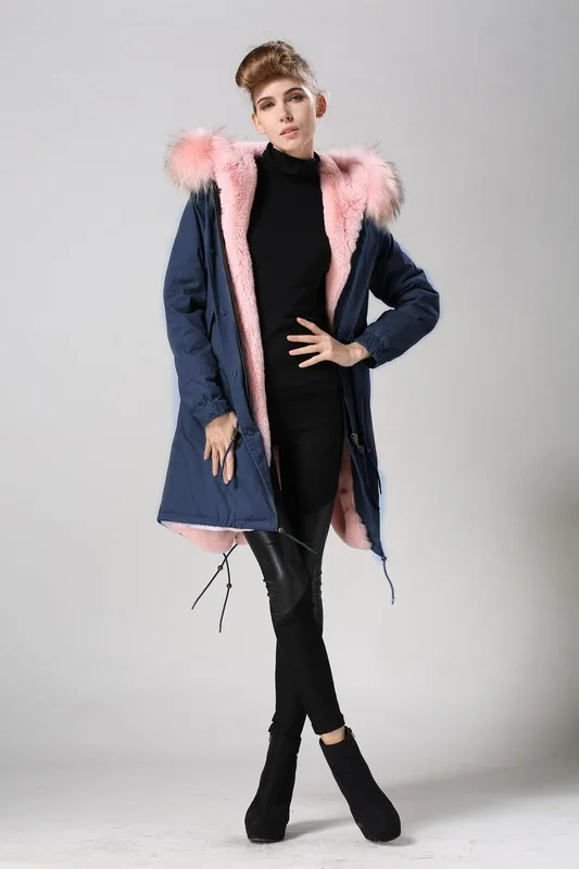 Женская парка с большим капюшоном анорак мехом енота верхняя одежда большого
