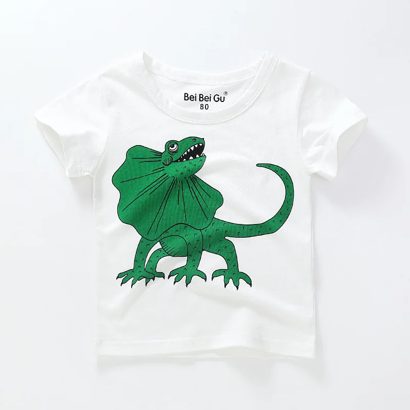 Летняя белая хлопковая футболка для мальчиков зеленые детские топы с коротким
