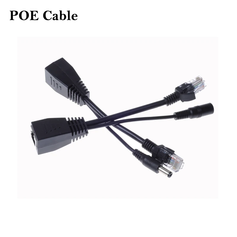 Новый черный POE кабель разветвитель Power Over Ethernet Пассивный адаптер набор кабелей 10