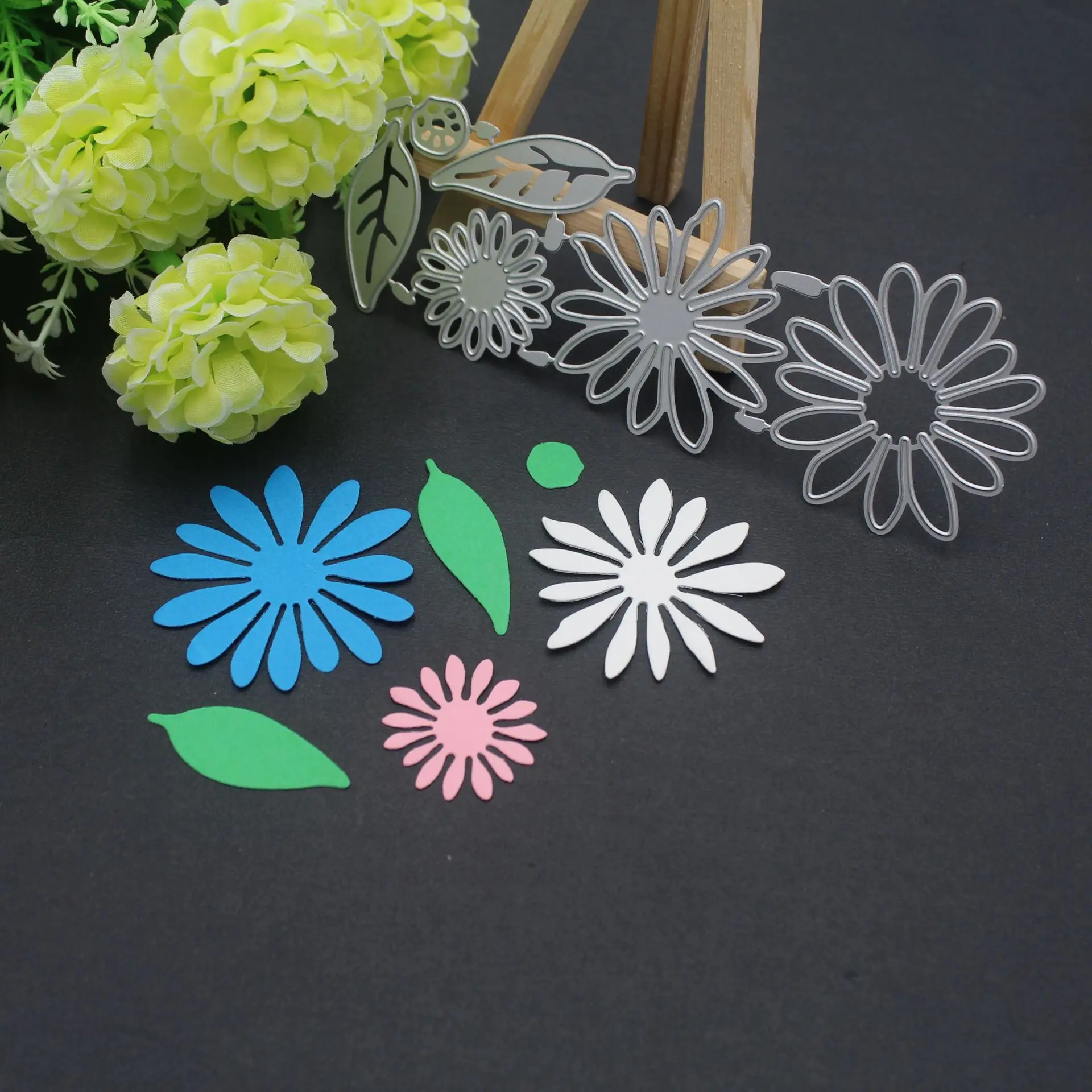 6 шт./компл. цветок весна лист металла резки Скрапбукинг штамп тиснение бумажные