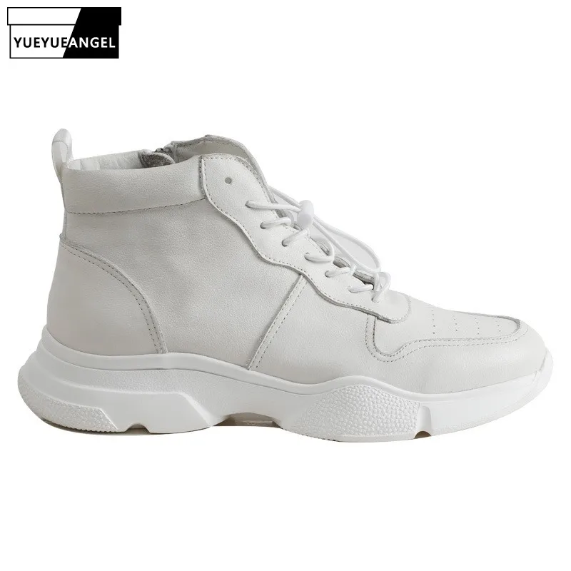 2019 Брендовая обувь в Корейском стиле модные ботинки из натуральной кожи мужской