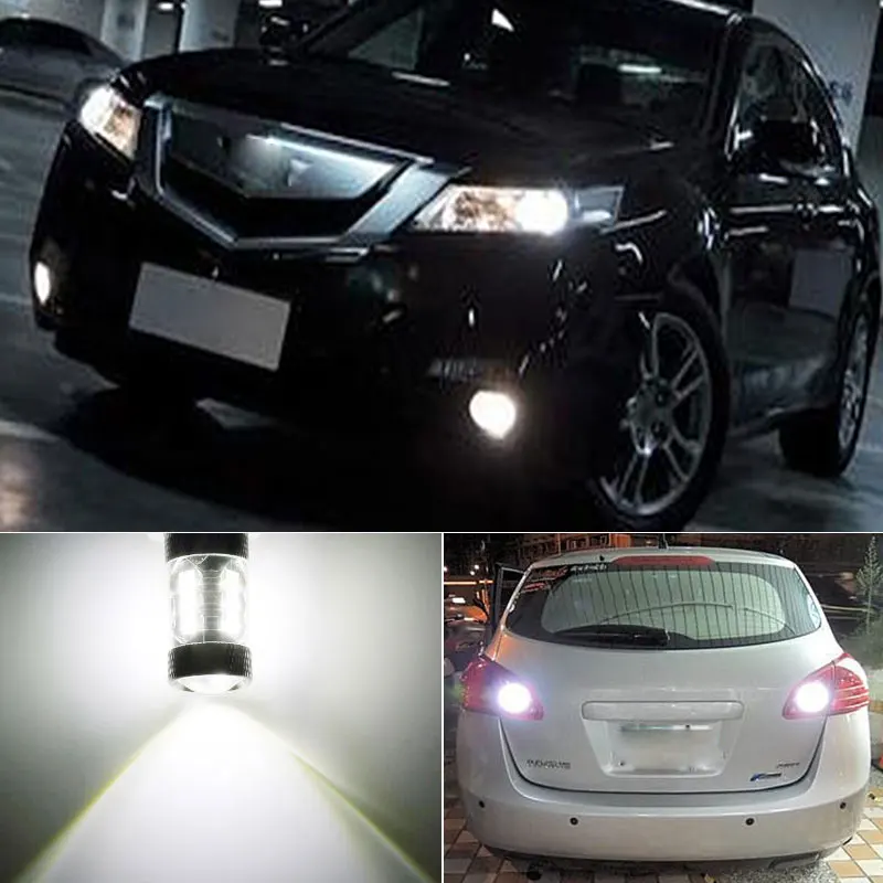 2x1156 7506 P21W BA15S LED 80 Вт автомобильный тормоз обратный сигнал поворота DRL для Nissan Qashqai