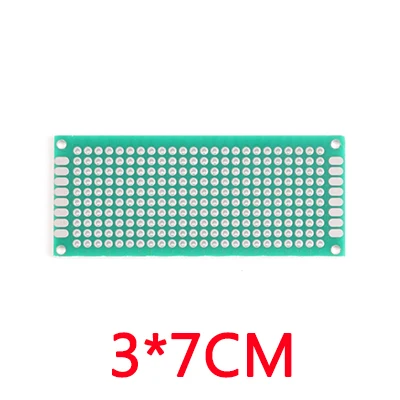 1 шт. 2,54 мм шаг PCB макет двухсторонний прототип печатной платы универсальная печатная плата для Arduino стекловолокна - Цвет: 3x7cm