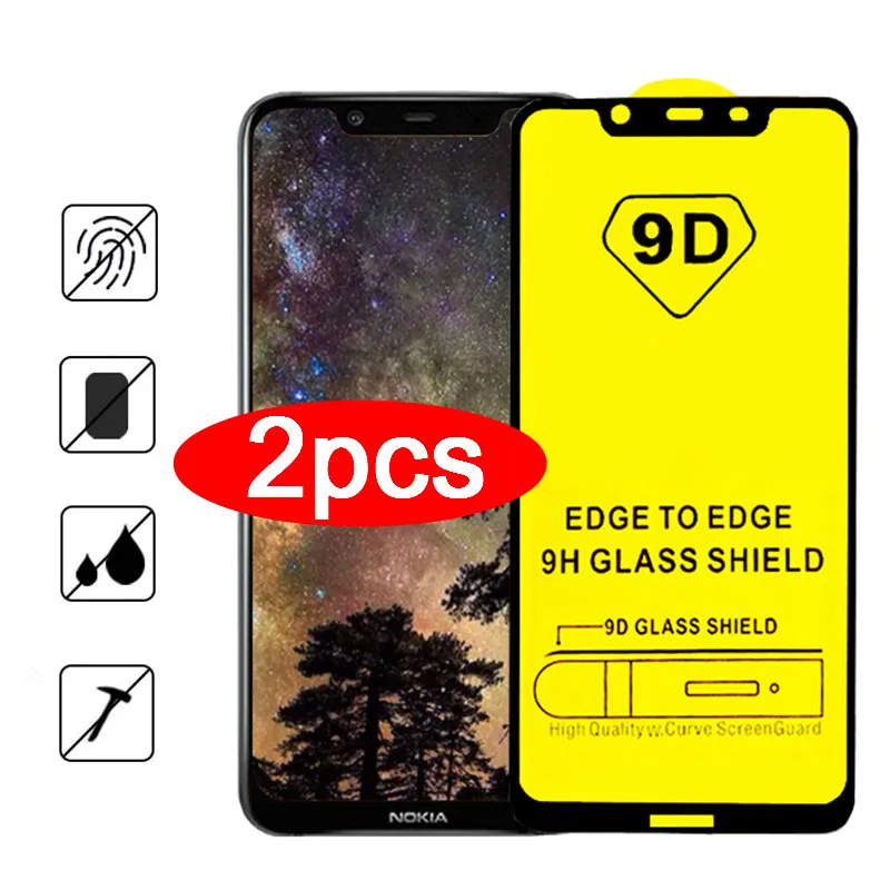 Защитное стекло 9D для Nokia 7 7plus 3 1 5 6 8 Plus X3 X6 X7 2018 2 4 шт.|Защитные стёкла и плёнки