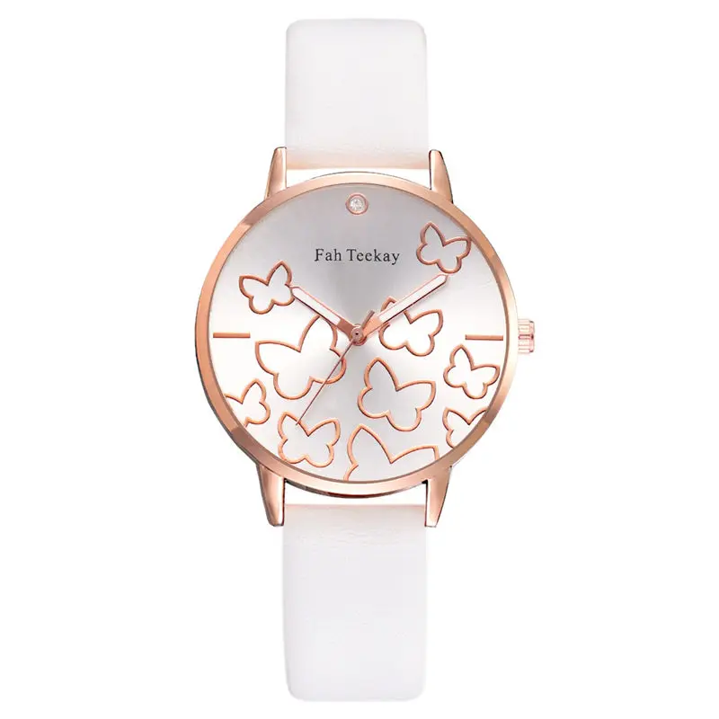 Montre Femme модные дизайнерские женские кварцевые часы с принтом бабочки кожаные