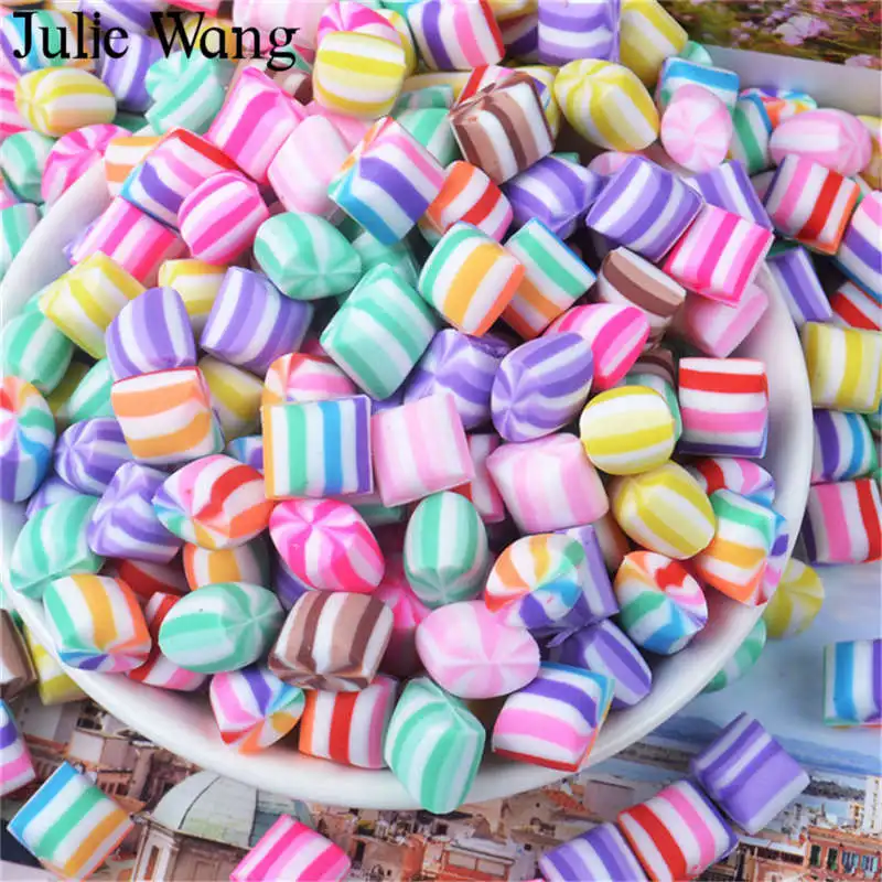 Julie Wang 20 шт. Смешанная полимерная разноцветная Радуга конфеты слайм Полимерная