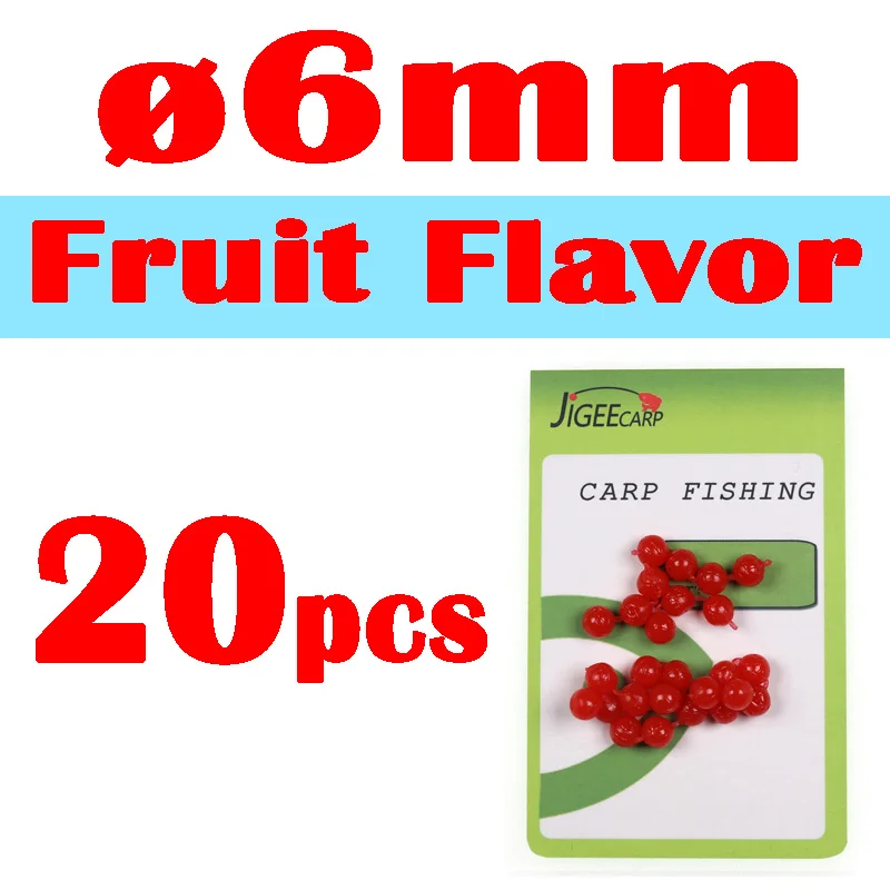 6mm fruit flavor JIGEECARP 20 шт. приманка для ловли карпа Ароматизированная Supa мягкое плавающее желе Boilie Pop Up Ball Кукуруза фрукты вонючие печень вкус лосося яйцо - Цвет: 6mm fruit flavor