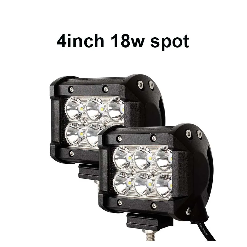 2pc 18w spot 4 7 12 17 20 28 36-44 дюйма внедорожный светодиодный бар головной светильник бар комбинированный луч для 4x4 УАЗ ATV грузовик внедорожник 12V 24V светодиодный рабочий светильник - Цвет: 2pc 18w spot