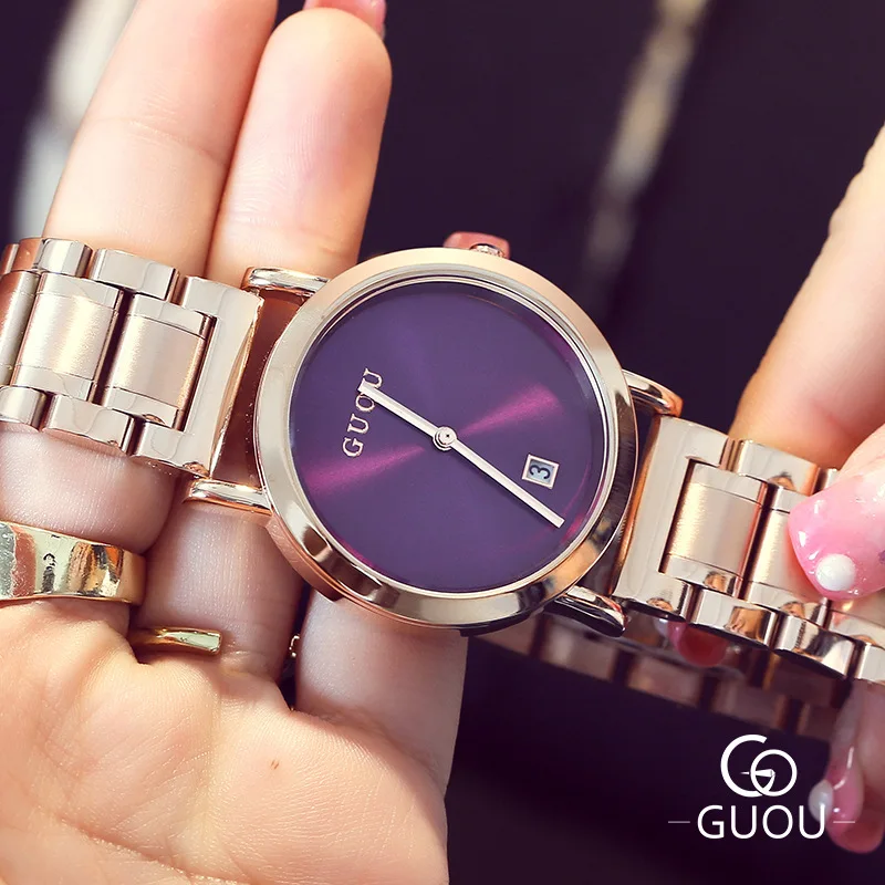 

Fashion High Quality Brand Simple Calendar Style Quartz Clocks Gold WristWatches Women Dress Watches relogio relogio masculino