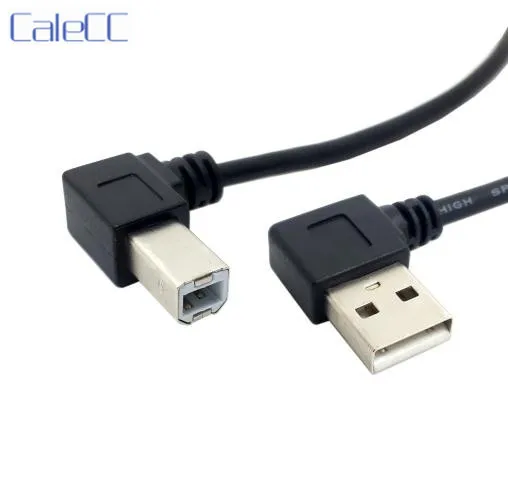 Левый Угловой USB 2 0 A папа левый угловой B 90 градусов Принтер Сканер кабель 20