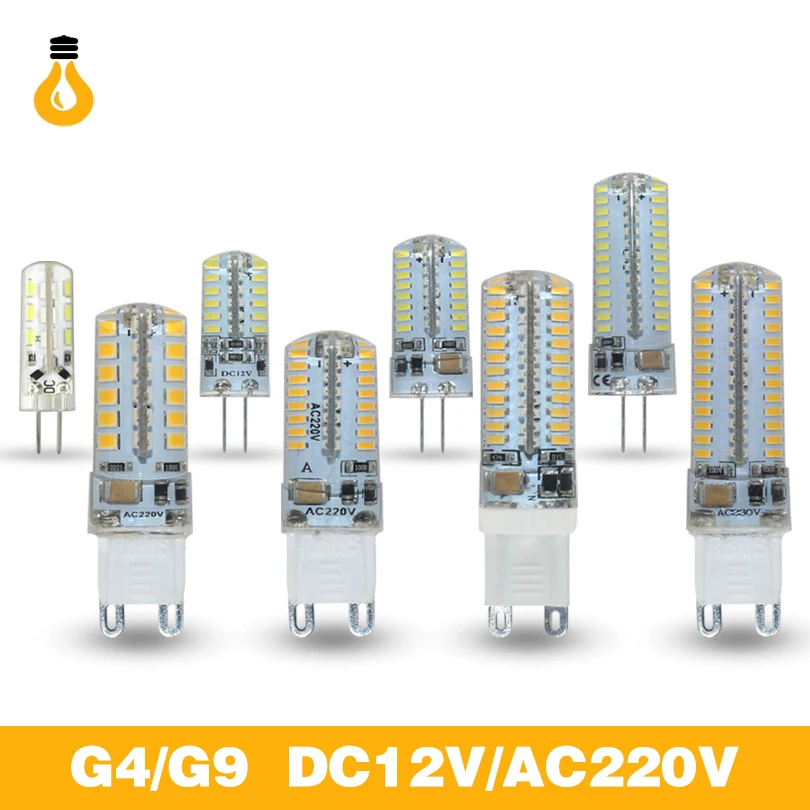 Низкая цена новинка DC12V g4 AC220V g9 светодиодные лампы SMD2835 3014 LED G9 3 Вт 5 9 12 кукурузная