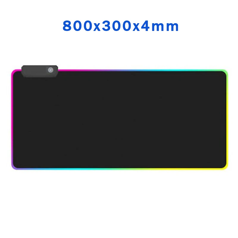 800x300x4mm Большой резиновый коврик для компьютерной клавиатуры rgb большой светодиодный светящийся коврик для мыши геймер 900x400 мм игровой светящийся коврик для мыши USB для ПК игры - Цвет: 800x300x4mm