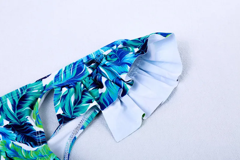 Пара пляжная одежда Цельный купальник с рюшами пуш ап бикини мужские Пляжные