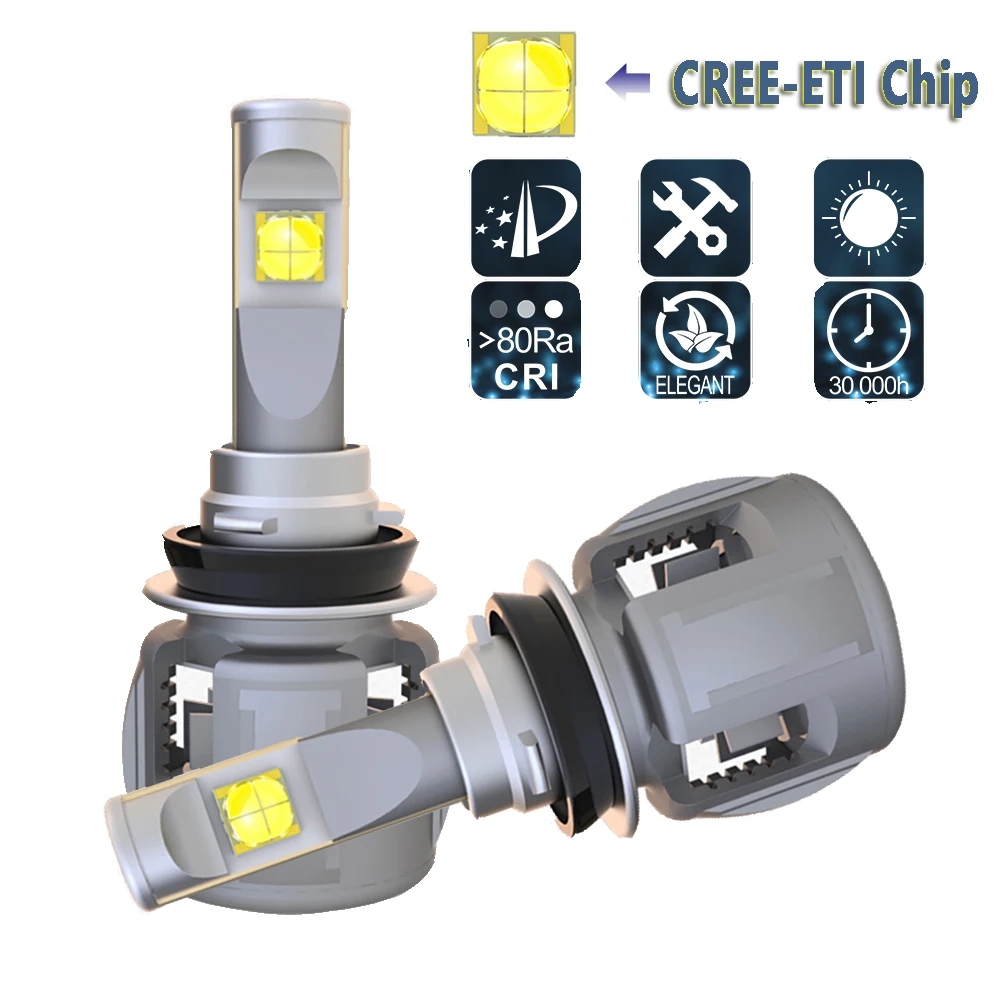 

Автомобильные светодиодные фары H11 H9 H8, комплект для пересветильник ФАР ДЛЯ CREE Chip 120 Вт 6000 лм K, автомобисветильник фары s, противотуманные фар...