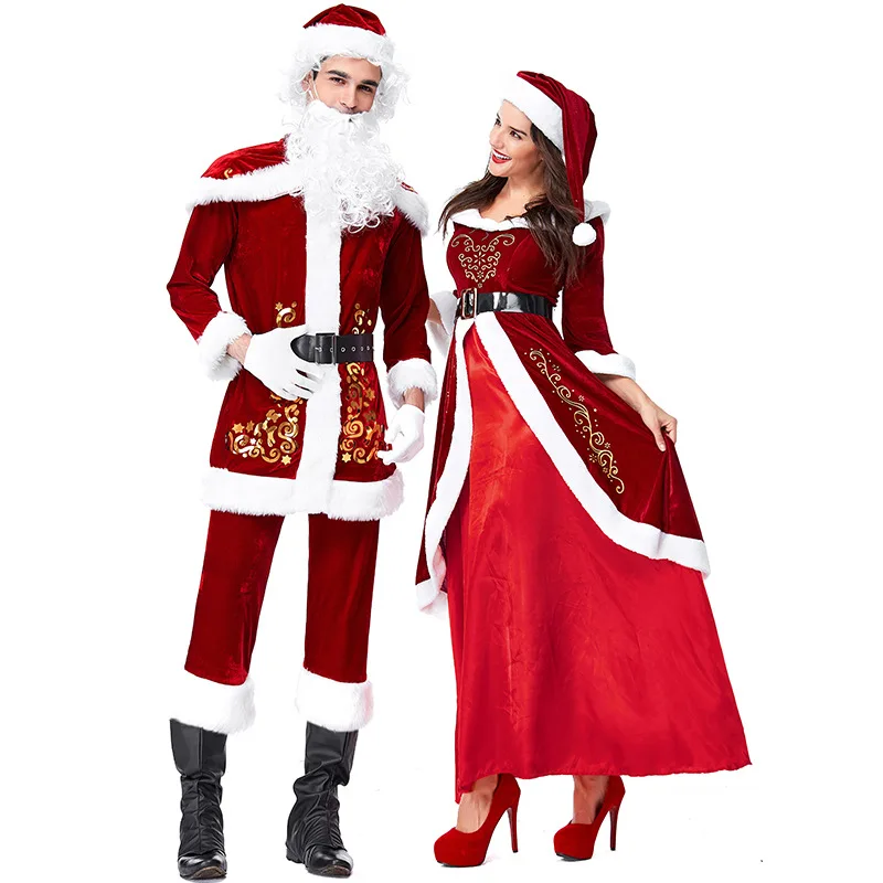 Рождественский костюм Снегурочка для взрослых Санта-Клаус Костюм комплекты |
