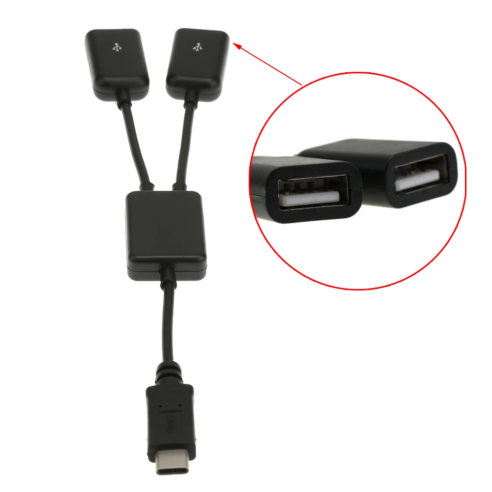 Кабель концентратор USB3.1 Type C OTG 2 в 1 USB 3 Штекерный с разъемом типа к двойному