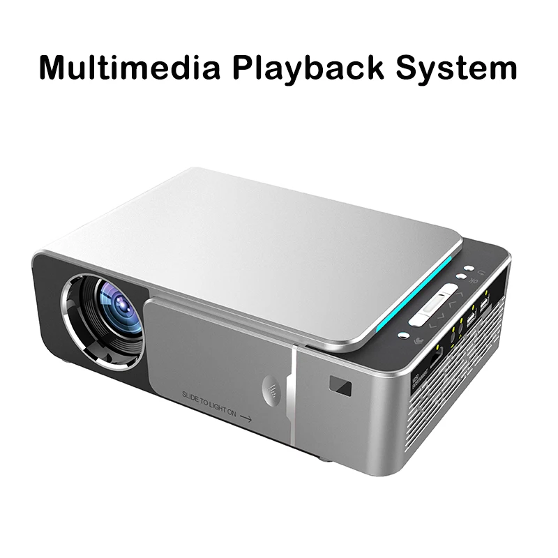 WZATCO T6 Android 9,0 wifi дополнительно 3000 люмен 720p HD Портативный светодиодный проектор HDMI Поддержка 4K 1080p проектор для домашнего кинотеатра - Цвет: Basic Model Silver