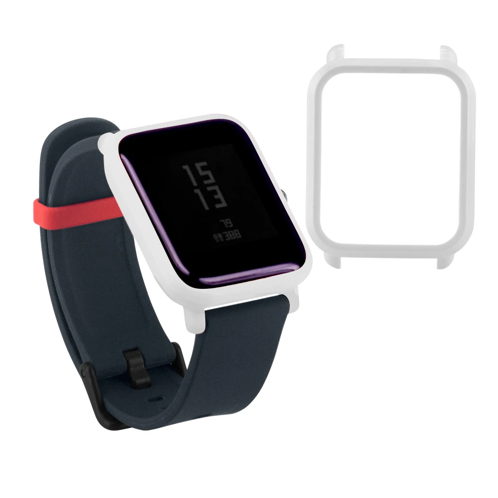 White AMAZFEEL ТПУ ремешок чехол для xiaomi Huami Amazfit Bip все включено сплошной цвет Защитный Водонепроницаемый чехол Amazfit band - Цвет: White