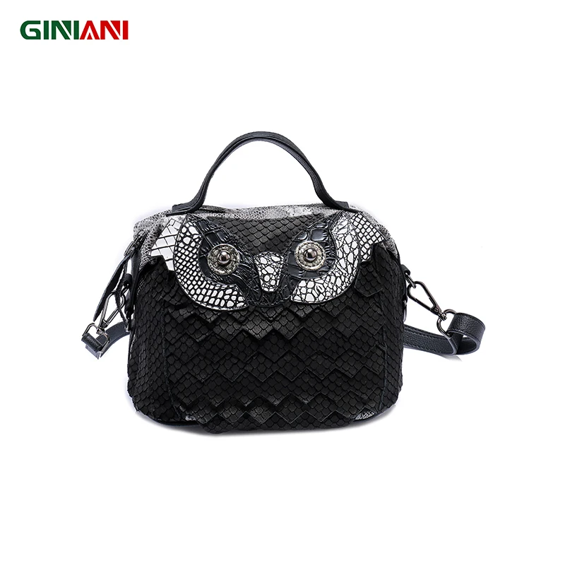 Женская маленькая сумка из натуральной бычьей кожи jiniani змеиной с изображением